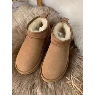 UGG河南桑坡村雪地靴2026新款周冬雨同款羊皮毛一体U家短筒加厚棉