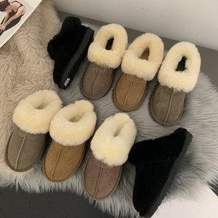 UGG厚底雪地靴女显高皮毛一体2026年冬季新款保暖桑坡毛毛棉拖鞋