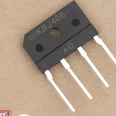 整流桥 KBJ406 4A600V 扁脚 桥堆 进口芯片   4脚