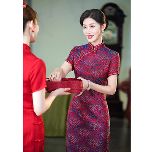 喜婆婆婚宴装2026新款婚礼妈妈礼服年轻新中式改良旗袍女119