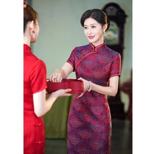 喜婆婆婚宴装2025冬季新款婚礼妈妈礼服年轻新中式改良旗袍女119