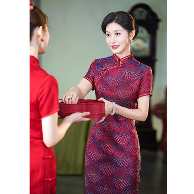 喜婆婆婚宴装2025冬季新款婚礼妈妈礼服年轻新中式改良旗袍女119