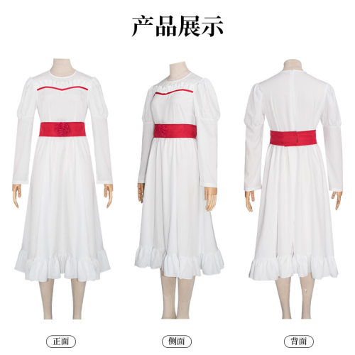 万圣节安娜贝尔cos服装儿童成人cosplay招魂鬼娃娃连衣裙假发套装