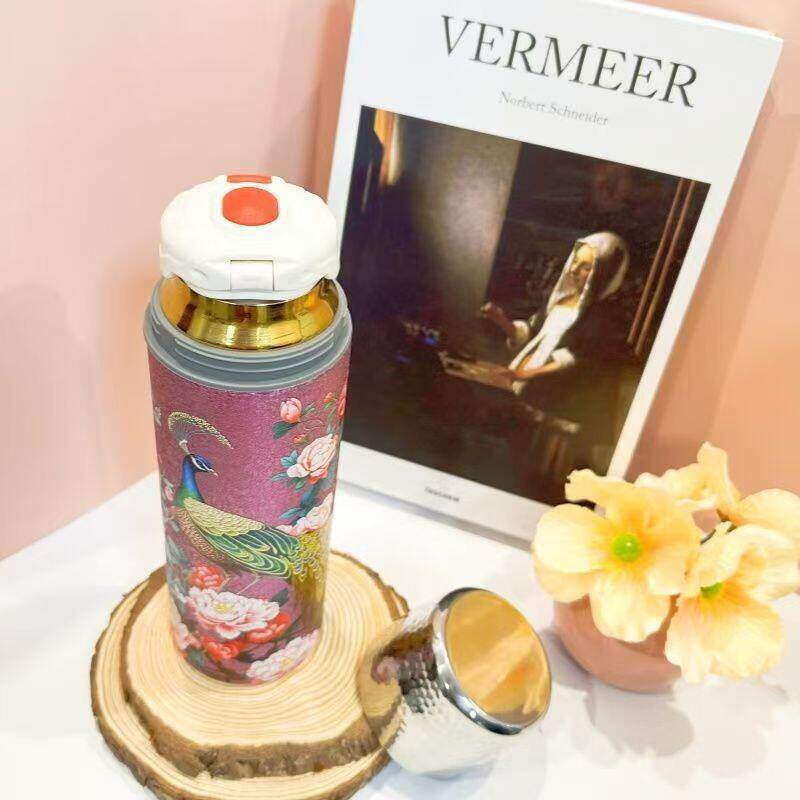 新款覆钛保温杯刻字轻奢商务礼品套装钛杯便携茶水分离养生泡茶杯