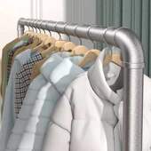 新款 晾钢管凉衣架晾衣杆阳台家用落地卧室户外挂衣服简易晒被