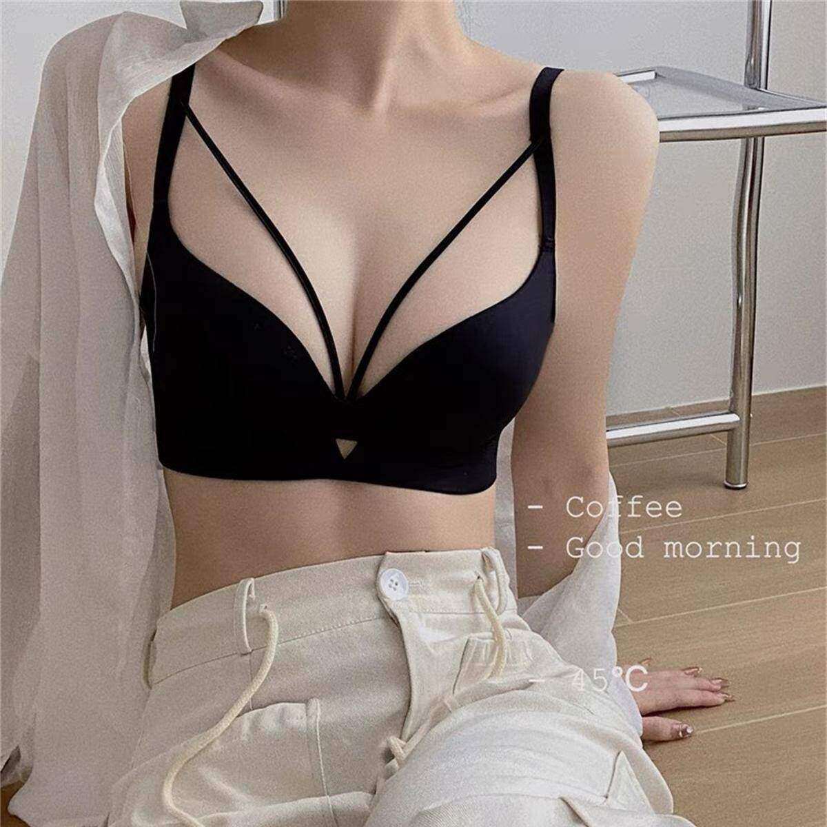 新款性感豹纹内衣纯欲无痕女小胸聚拢显大收副乳防下垂薄款文胸罩