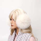 新款 仿狐狸毛光板折叠耳罩时尚 保暖纯色简约护耳包秋冬防寒冷耳捂