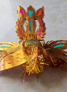 纸扎凤凰纯手工纸扎龙凤金色凤凰立体成品可烧祭祀用吉祥彩色凤凰
