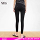 铅笔裤 女九分紧身小脚裤 夏 纯黑高腰破洞显瘦牛仔裤 SJOG超薄柔感
