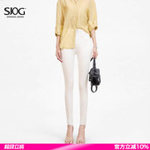 女显瘦春秋九分紧身小脚裤 提臀牛仔裤 女 白色靴裤 SJOG塑形不褶皱