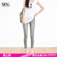 小脚裤 新款 女春季 SJOG浅灰色水洗提臀高弹显瘦九分紧身牛仔裤