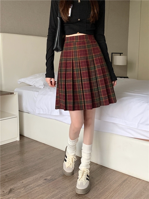 中裙百褶裙百搭显瘦A字型