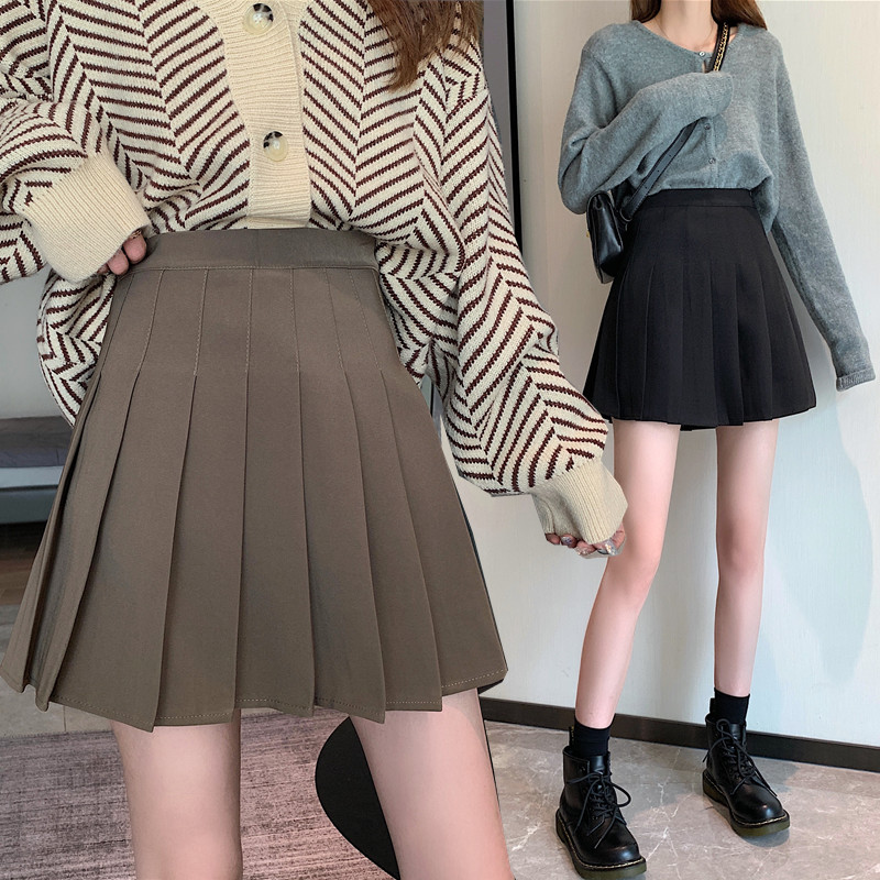 西装料大码高腰显瘦防走光半身裙