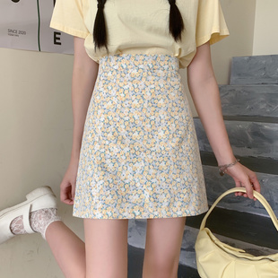 法式 大码 韩版 新款 小众蕾丝碎花A字短裙子 高腰半身裙女2026年夏季