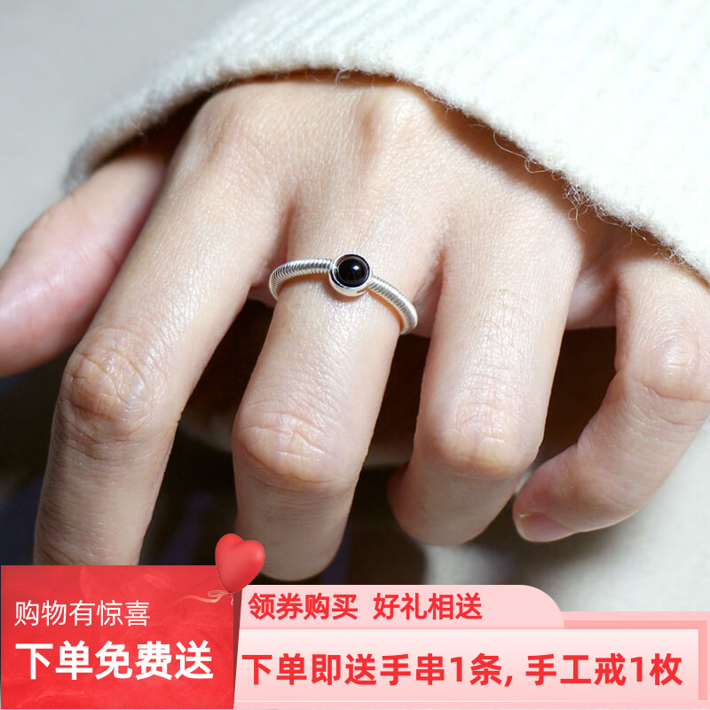 999足银极细戒指女生小清新超细