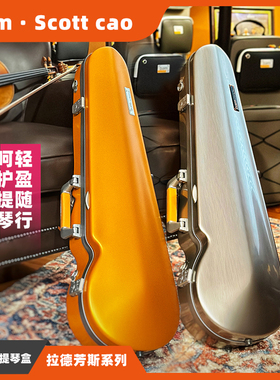 bam纤薄小巧时尚成人手提小提琴琴盒 带锁安全防潮抗压双肩背琴盒