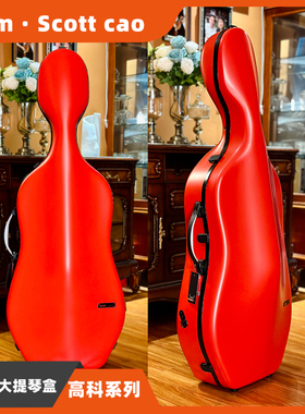 法国bam纯色简约时尚美观大提琴盒 带锁防潮抗压耐用双肩背琴盒