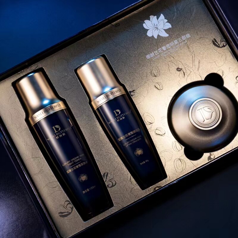 蝶婉丽御龄兰花奢宠明星三部曲补水保湿紧致提拉改善暗沉三件套