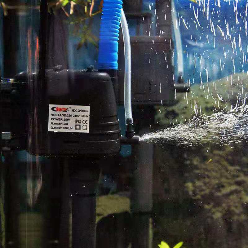 海星鱼缸专用三合一潜水泵过滤器抽水循环增氧泵原装泵头静音省电