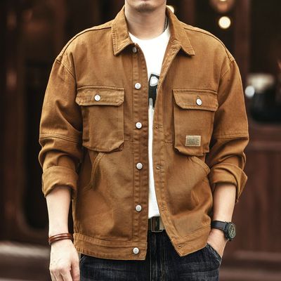 耐磨牛仔外套男士上班宽松工作服