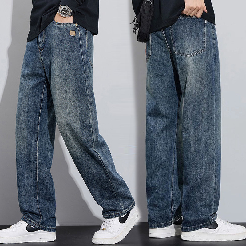 牛仔裤男士2026春秋季新款复古休闲长裤宽松直筒耐磨劳保工作裤子,男装,牛仔裤,淘宝优惠券,粉丝福利购,淘宝优惠卷