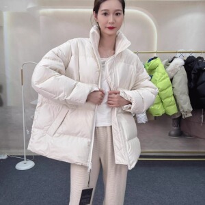 羽绒服女温婉大气时尚宽松大翻领外套抽绳韩版潮流中长款收腰冬季