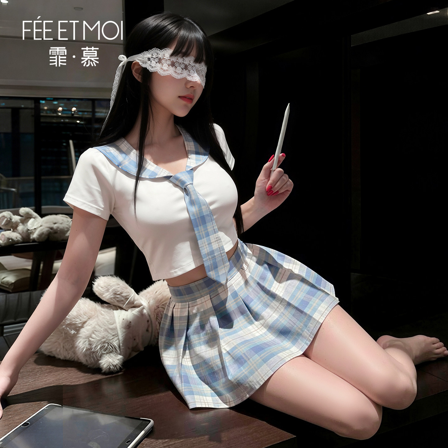 霏慕学院风纯欲JK制服套装百褶裙可爱水手服肚兜女成人qqny禁欲系