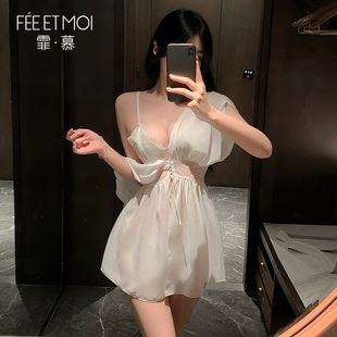 霏慕 内衣纯欲睡裙约会战袍性感衣服刺激蕾丝连衣裙qqny 原创