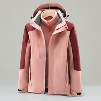 Розовый флисовый вкладыш, куртка, «три в одном»