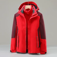 Красный флисовый вкладыш, куртка, «три в одном»