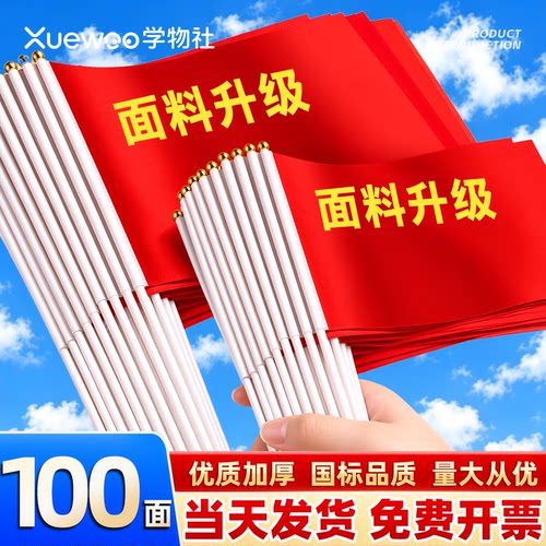 手摇小国旗8号7号小红旗手持带杆