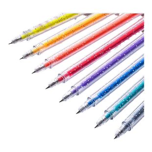 彩色闪光笔啫喱亮晶晶发光银光流沙变色儿童做手账的手帐专用珠光标记莹光做笔记闪亮金属轮廓闪粉水彩荧光笔