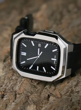 适用AppleWatch11表带高级感一体式改装保护壳iWatch10苹果Ultra3手表带AppleWatchS/S11S10金属iWatchUltra2