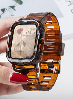 适用iWatch11表带S11苹果手表带AppleWatch表壳Series10硅胶S10SE3保护壳Ultra3透明iWatchS9夏iWatchUltra2