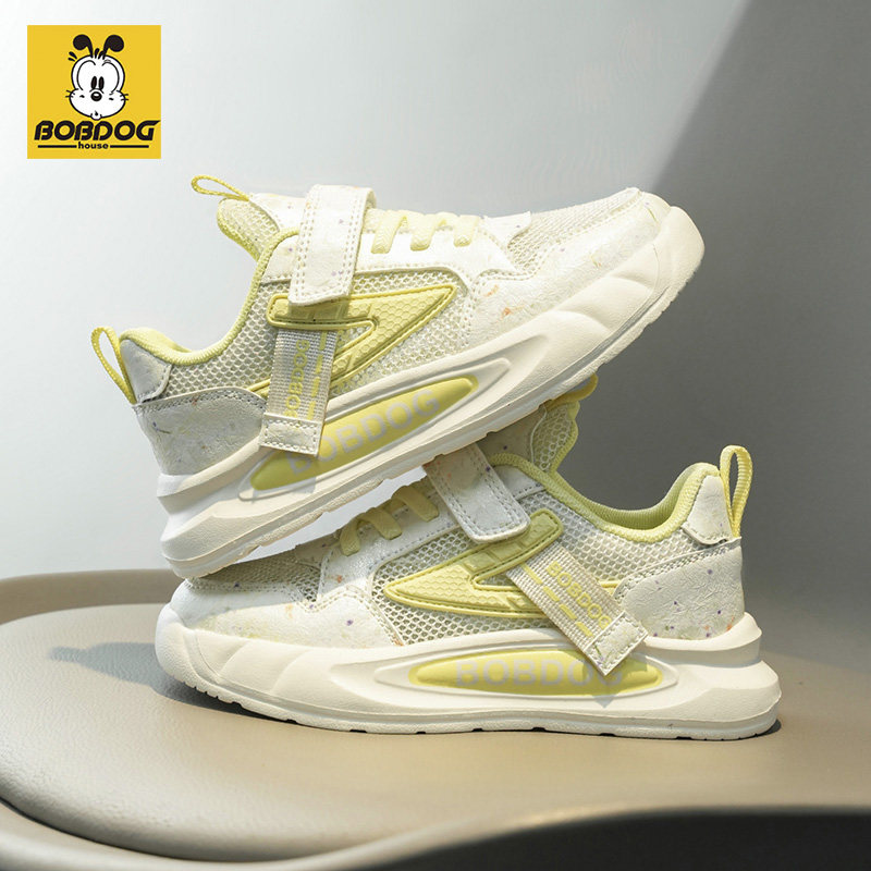 巴布豆女童板鞋2026春秋新款儿童休闲魔术贴轻便减震迷彩运动潮鞋