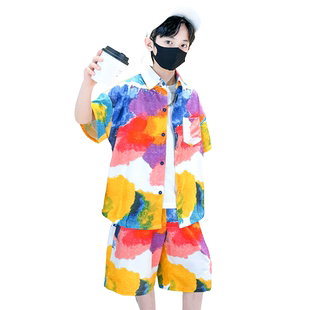 儿童装男童夏装套装2026新款夏款大童休闲衬衫夏季男孩多巴胺穿搭