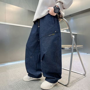 儿童装男童春装裤子2026新款春秋款休闲长裤春季中大童牛仔裤男孩