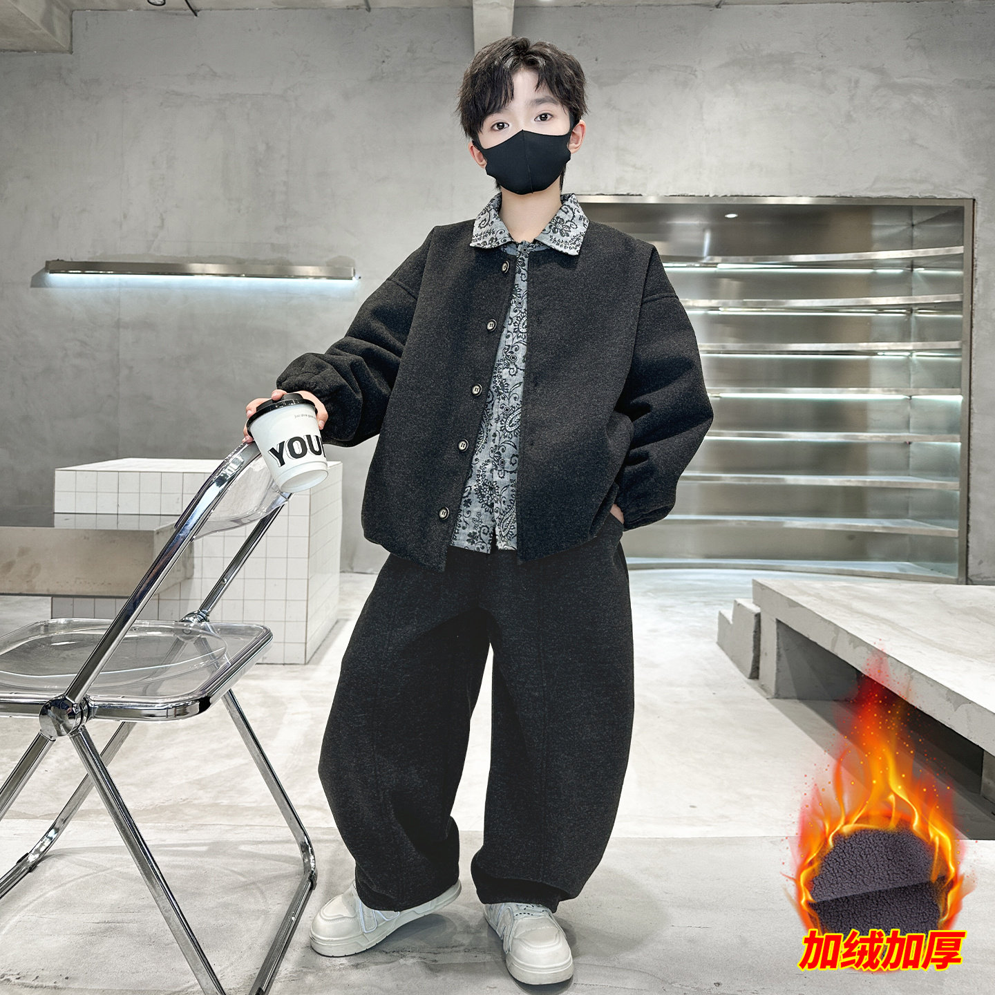 童装男童冬装套装加绒2025新款儿童加厚中大童外套冬季男孩冬款潮,童装/婴儿装/亲子装,套装,淘宝优惠券,粉丝福利购,淘宝优惠卷