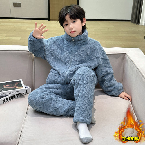 男童秋冬家居服套装2025新款