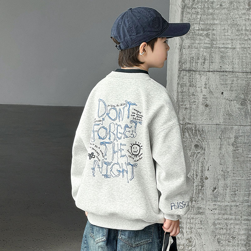 男童秋冬加绒卫衣2025新款