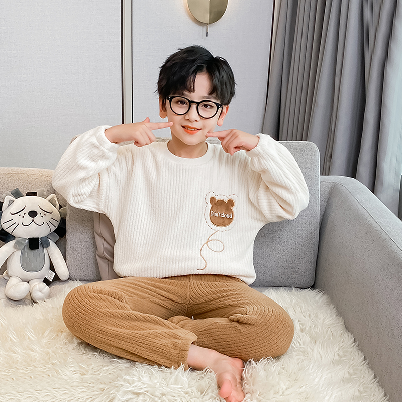 男童秋冬家居服套装2025新款