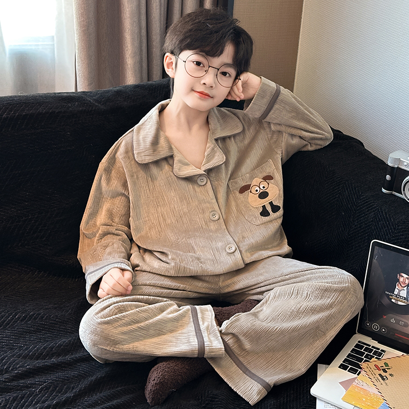 男童秋冬家居服套装2025新款