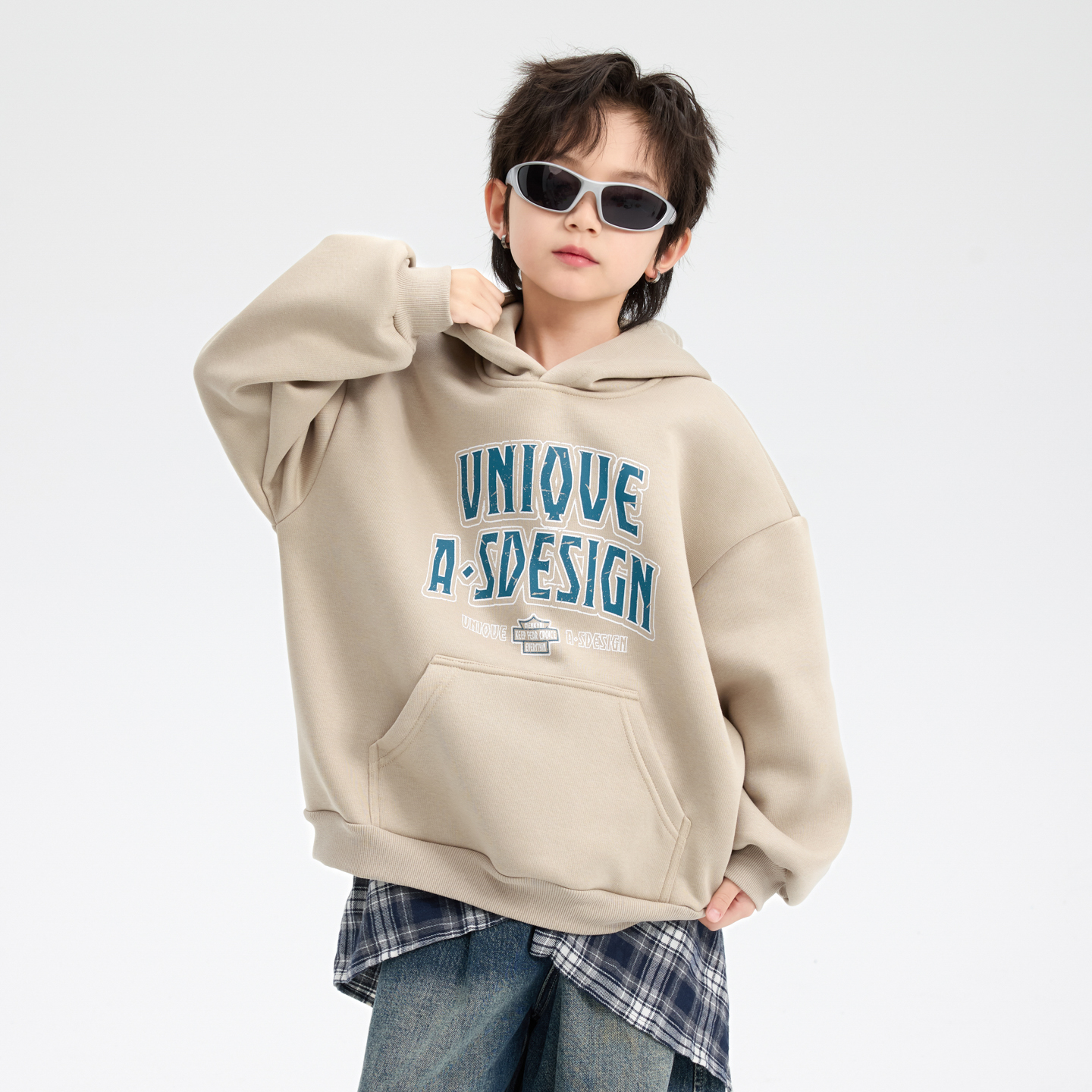 男童秋冬加绒卫衣连帽2025新款