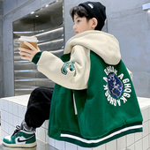 春季 2026新款 衣服男孩夹棉中大童棒球服潮 男童外套春秋冬款 儿童装