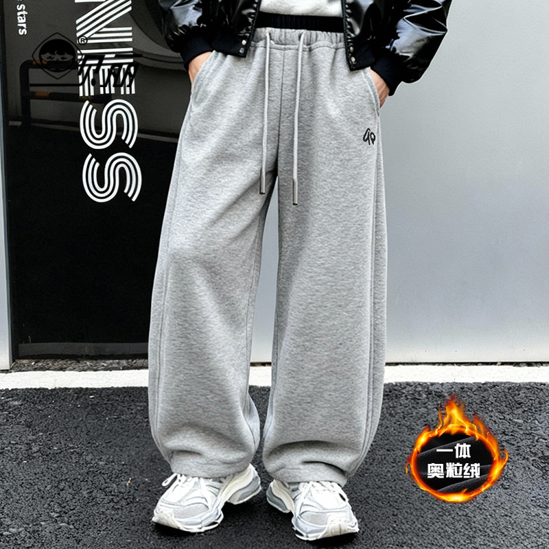 男童秋冬加绒休闲裤2025新款