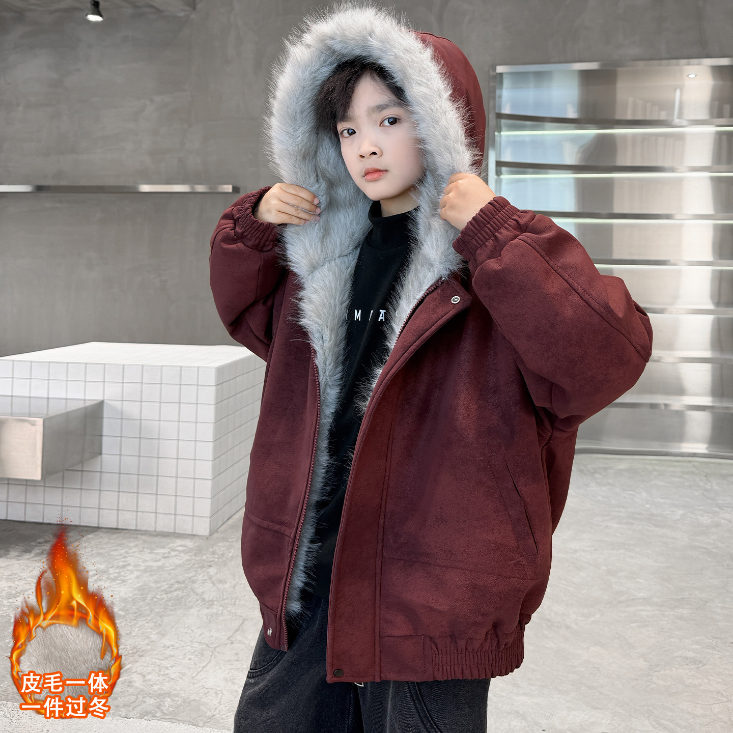 儿童装男童皮衣外套秋冬2025新款加绒男孩冬装夹克加厚中大童冬季,童装/婴儿装/亲子装,夹克/皮衣,淘宝优惠券,粉丝福利购,淘宝优惠卷