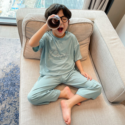 男童睡衣夏装家居服套装