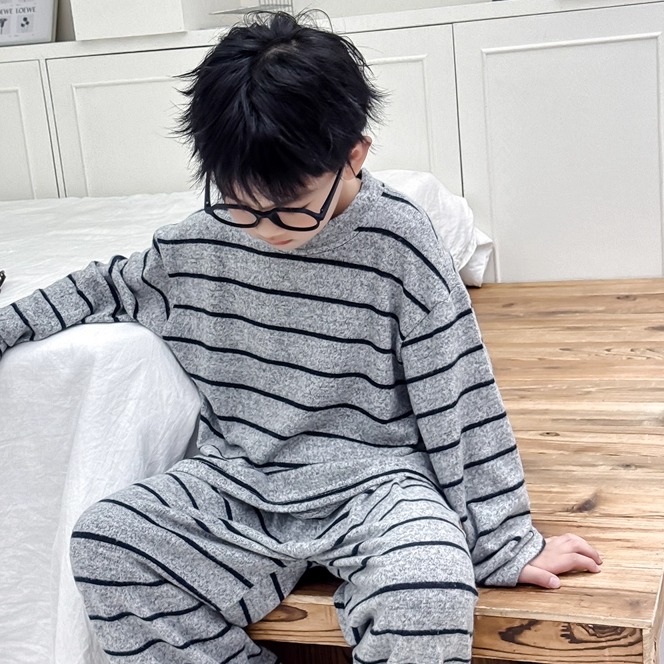 男童睡衣秋冬款加绒冬季