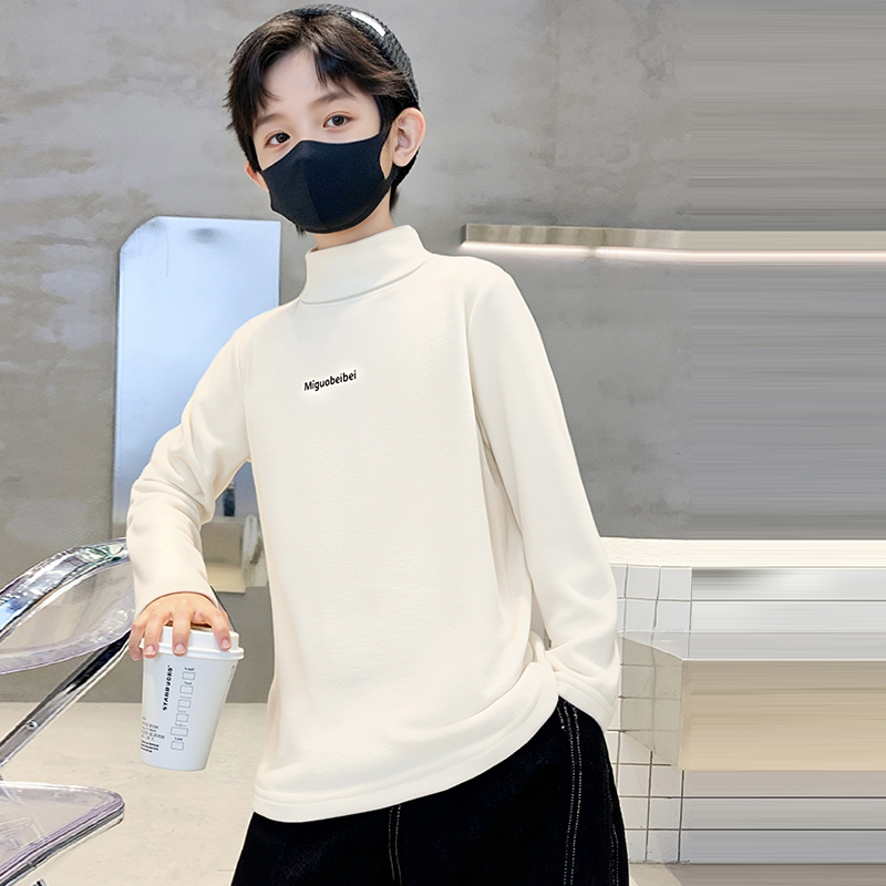 男童秋冬加绒打底衫2025新款