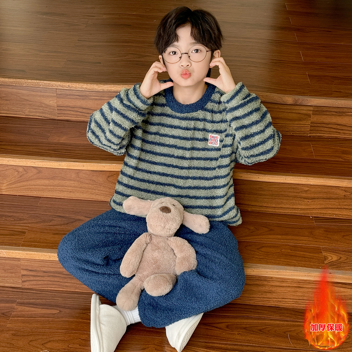 男童秋冬家居服套装2025新款